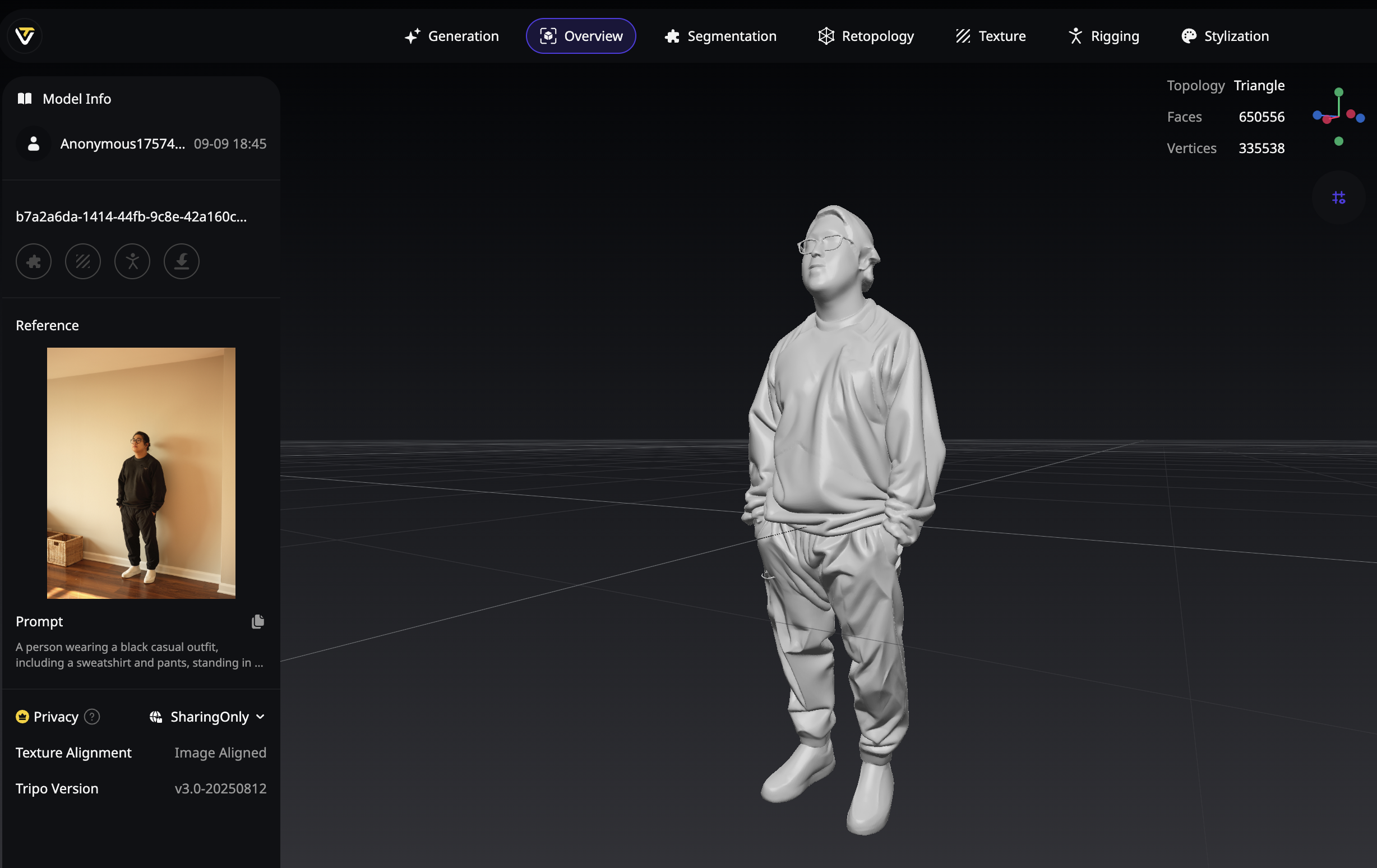 Tripo3D interface